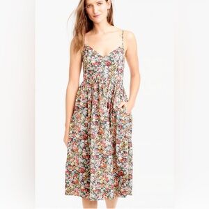 J. Crew Floral Midi Dress - Multicolor